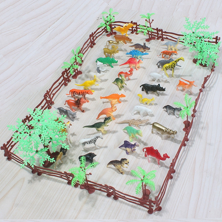Set 68 modelli dinosauri e animali in plastica