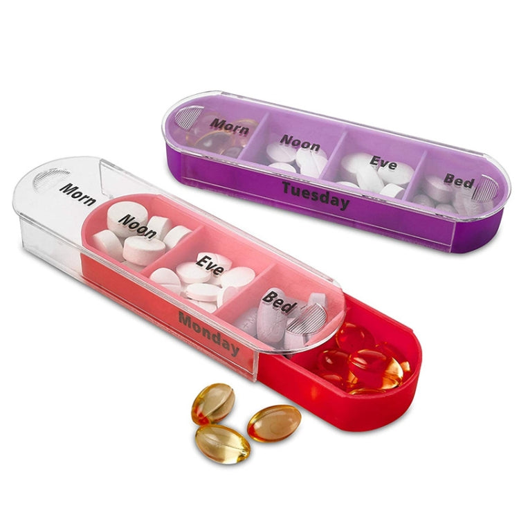 Scatola per medicinali a prova di umidità con cassetto portatile a 28 scomparti per uso settimanale