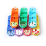 Scatola per medicinali a prova di umidità con cassetto portatile a 28 scomparti per uso settimanale
