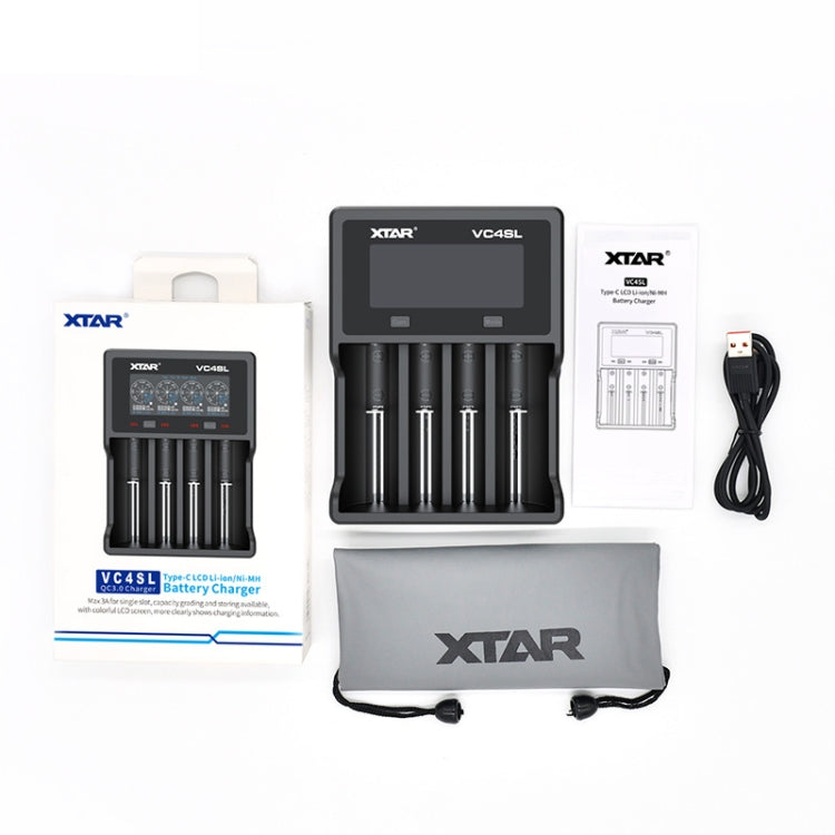 Caricabatteria al litio per torcia luminosa XTAR a 4 slot, modello: VC4SL, VC4S