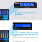 XTAR Caricabatterie a 8 slot con display LCD e QC3.0