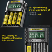 Il display LCD intelligente NITECORE attiva automaticamente il caricatore USB a 4 slot di riparazione