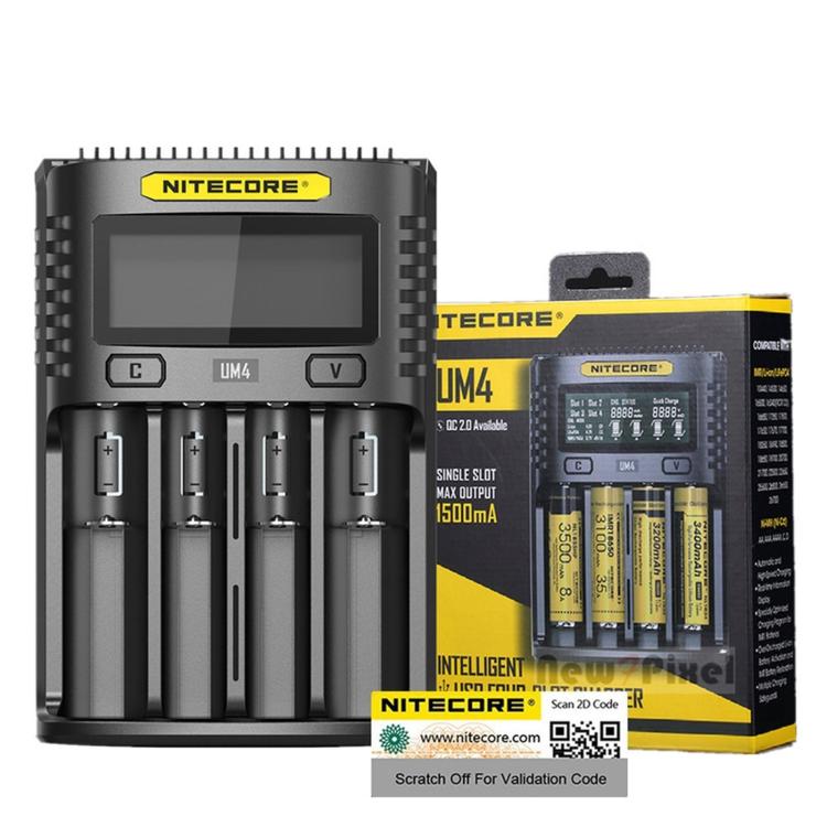 Caricabatterie USB NITECORE 4 slot con display LCD