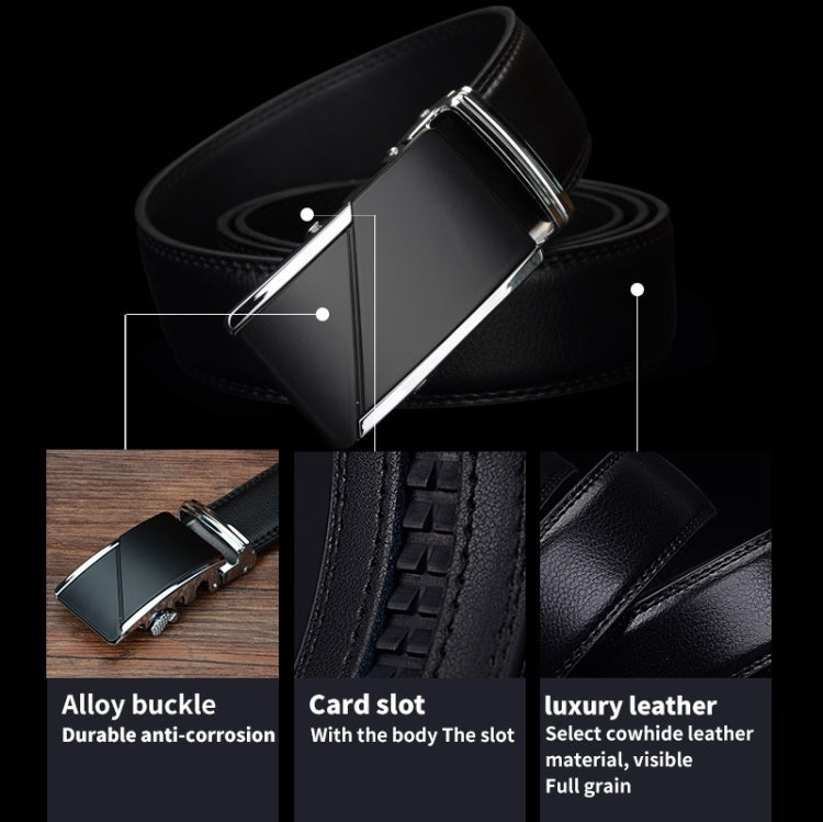COWATHER CZ025 Cintura con fibbia automatica in pelle bovina a due strati da uomo Fashion Business,Lunghezza：, 110cm, 115cm, 120cm, 125cm, 130cm