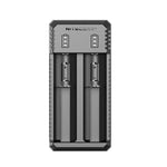 Caricabatterie intelligente doppio slot per batterie al litio