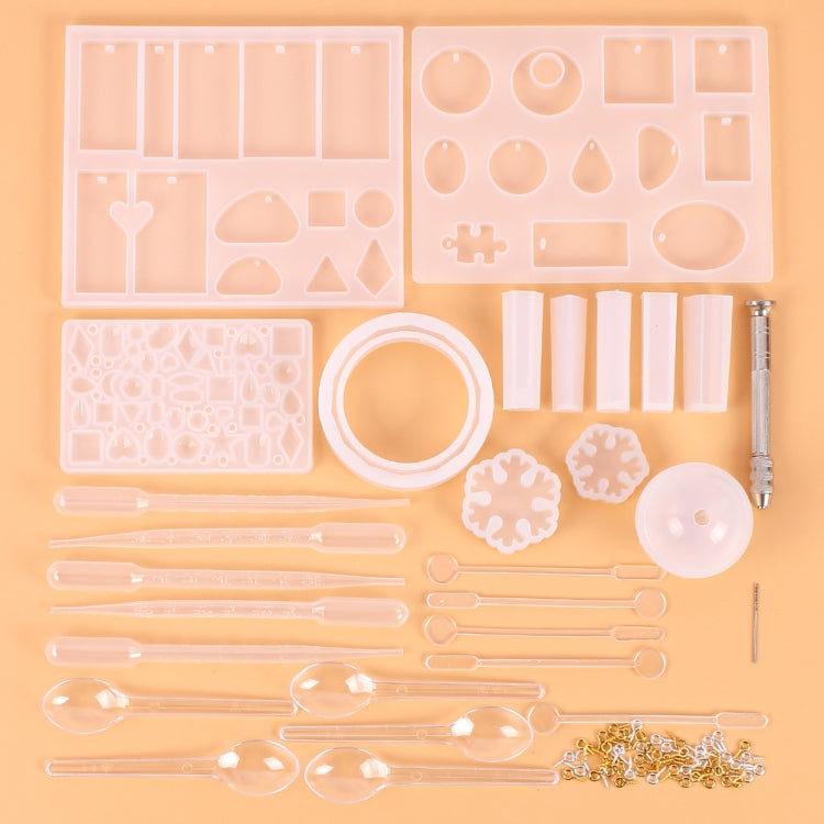 128 pezzi Set di strumenti per stampi a goccia in cristallo Set di stampi in silicone per ciondolo ornamento, Pendant Shape