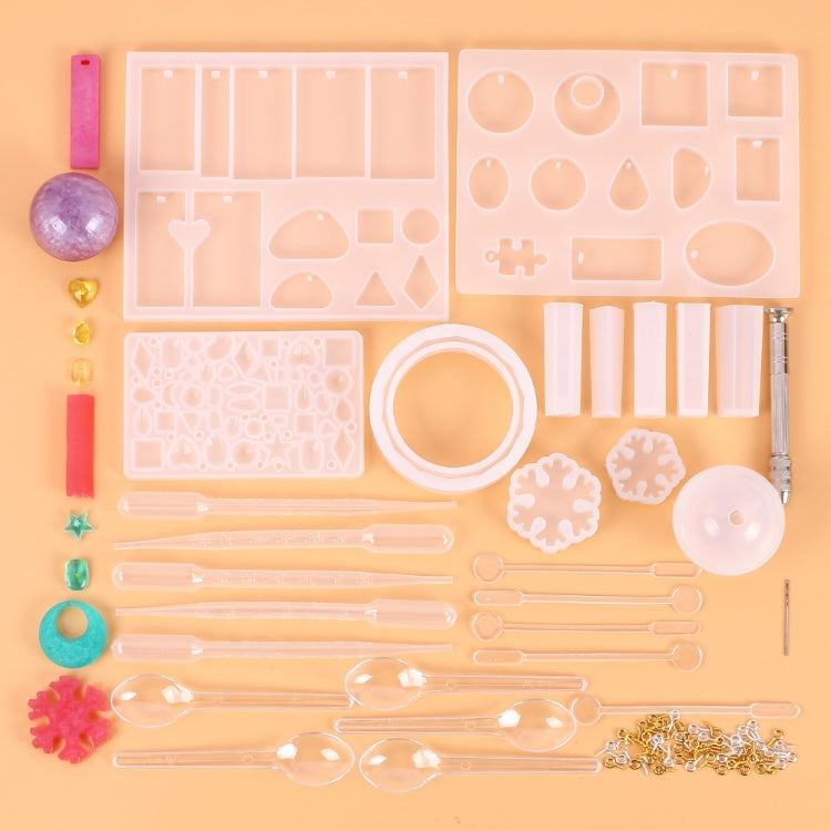 128 pezzi Set di strumenti per stampi a goccia in cristallo Set di stampi in silicone per ciondolo ornamento, Pendant Shape