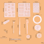 128 pezzi Set di strumenti per stampi a goccia in cristallo Set di stampi in silicone per ciondolo ornamento, Pendant Shape