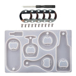 Fai da te Crystal Resin Drip Beer Wrench Mold Opener Stampo in silicone, Set, Mold