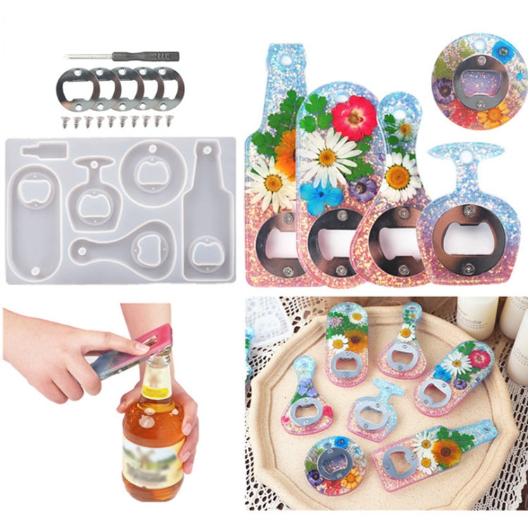 Fai da te Crystal Resin Drip Beer Wrench Mold Opener Stampo in silicone, Set, Mold