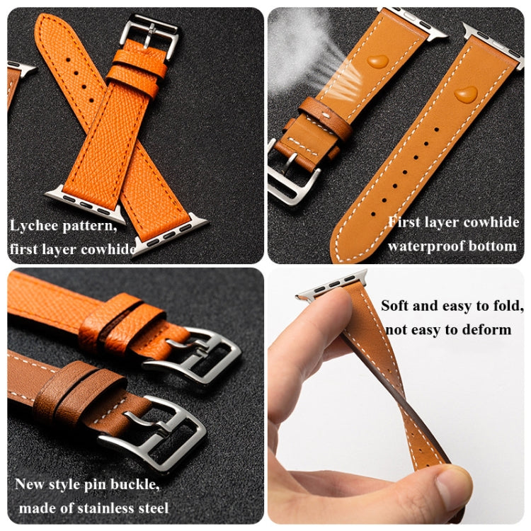 Cinturino per cinturino in pelle di vacchetta da lavoro, For Apple Watch Series 8&7 41mm / SE 2&6&SE&5&4 40mm / 3&2&1 38mm, For Apple Watch Series 6&SE&5&4 44mm / 3&2&1 42mm, For Apple Watch Series 6&SE& 5&4 40mm / 3 & 2 & 1 38mm