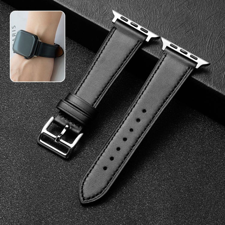 Cinturino per cinturino in pelle di vacchetta da lavoro, For Apple Watch Series 8&7 41mm / SE 2&6&SE&5&4 40mm / 3&2&1 38mm, For Apple Watch Series 6&SE&5&4 44mm / 3&2&1 42mm, For Apple Watch Series 6&SE& 5&4 40mm / 3 & 2 & 1 38mm