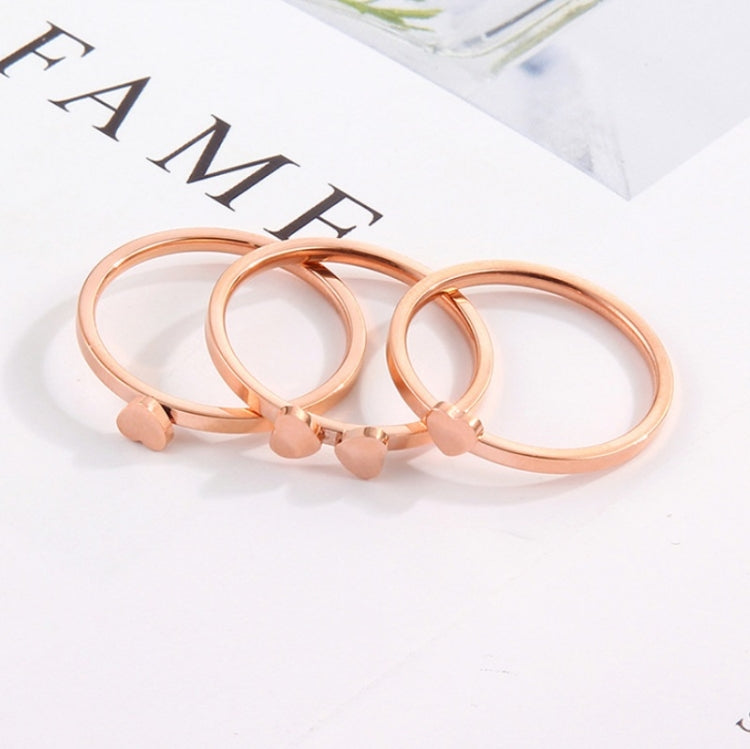 2 PZ 3 in 1 Anello coppia quadrifoglio in acciaio al titanio con combinazione di cuori di pesca, US Size 5, US Size 6, US Size 7, US Size 8, US Size 9, US Size 10