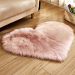 Tappeti Love Heart Tappeti in lana artificiale Pelle di pecora Tappeto peloso Tappetino finto Pelliccia Semplice Tappeto soffice e morbido Tapetes, 30*40cm, 40*50cm