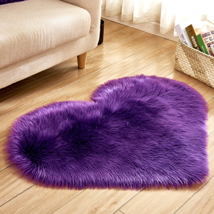 Tappeti Love Heart Tappeti in lana artificiale Pelle di pecora Tappeto peloso Tappetino finto Pelliccia Semplice Tappeto soffice e morbido Tapetes, 30*40cm, 40*50cm