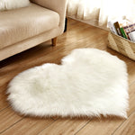 Tappeti Love Heart Tappeti in lana artificiale Pelle di pecora Tappeto peloso Tappetino finto Pelliccia Semplice Tappeto soffice e morbido Tapetes, 50*60cm, 70*90cm