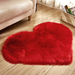 Tappeti Love Heart Tappeti in lana artificiale Pelle di pecora Tappeto peloso Tappetino finto Pelliccia Semplice Tappeto soffice e morbido Tapetes, 50*60cm, 70*90cm