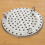 2 pezzi di griglia per panini al vapore multifunzionali a tre gambe in acciaio inossidabile, 20cm, 22cm, 24cm
