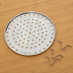 2 pezzi di griglia per panini al vapore multifunzionali a tre gambe in acciaio inossidabile, 20cm, 22cm, 24cm