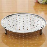 2 pezzi di griglia per panini al vapore multifunzionali a tre gambe in acciaio inossidabile, 20cm, 22cm, 24cm