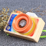 Mini giocattolo in legno per fotocamera reflex SLR per cartoni animati, regalo per bambini