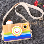 Mini giocattolo in legno per fotocamera reflex SLR per cartoni animati, regalo per bambini