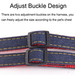 Set guinzaglio, collare e cinturino toracico per cani in denim