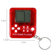 Mini console di gioco portatile da 4 pezzi Console di gioco classica in mattoni con portachiavi, 4 PCS Mini Game Console