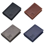 BUFF CAPTAIN 027 Portafoglio antifurto corto da uomo Portafoglio addensato multi-carta in pelle, Black, Brown, Luxurious Ash, Blue