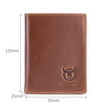 BUFF CAPTAIN 027 Portafoglio antifurto corto da uomo Portafoglio addensato multi-carta in pelle, Black, Brown, Luxurious Ash, Blue