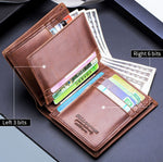 BUFF CAPTAIN 027 Portafoglio antifurto corto da uomo Portafoglio addensato multi-carta in pelle, Black, Brown, Luxurious Ash, Blue