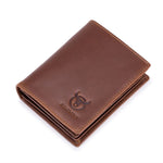 BUFF CAPTAIN 027 Portafoglio antifurto corto da uomo Portafoglio addensato multi-carta in pelle, Black, Brown, Luxurious Ash, Blue