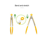 Clip per alimenti in silicone con manico in acciaio inox 28 cm