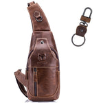 BULL CAPTAIN 019 Borsa a tracolla a tracolla in pelle da uomo retrò Borsa a tracolla in pelle bovina di primo strato, Chestnut Brown, Yellow Brown, Gray Brown, Pure Black, Chestnut Brown + Buckle + Bracket, Black + Buckle + Bracket                     ...