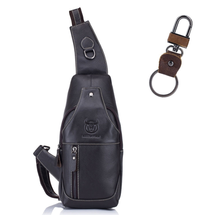 BULL CAPTAIN 019 Borsa a tracolla a tracolla in pelle da uomo retrò Borsa a tracolla in pelle bovina di primo strato, Chestnut Brown, Yellow Brown, Gray Brown, Pure Black, Chestnut Brown + Buckle + Bracket, Black + Buckle + Bracket                     ...