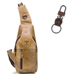 BULL CAPTAIN 019 Borsa a tracolla a tracolla in pelle da uomo retrò Borsa a tracolla in pelle bovina di primo strato, Chestnut Brown, Yellow Brown, Gray Brown, Pure Black, Chestnut Brown + Buckle + Bracket, Black + Buckle + Bracket                     ...