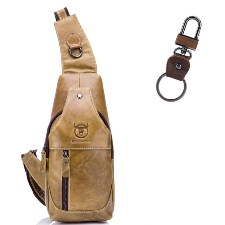 BULL CAPTAIN 019 Borsa a tracolla a tracolla in pelle da uomo retrò Borsa a tracolla in pelle bovina di primo strato, Chestnut Brown, Yellow Brown, Gray Brown, Pure Black, Chestnut Brown + Buckle + Bracket, Black + Buckle + Bracket                     ...