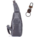 BULL CAPTAIN 019 Borsa a tracolla a tracolla in pelle da uomo retrò Borsa a tracolla in pelle bovina di primo strato, Chestnut Brown, Yellow Brown, Gray Brown, Pure Black, Chestnut Brown + Buckle + Bracket, Black + Buckle + Bracket                     ...