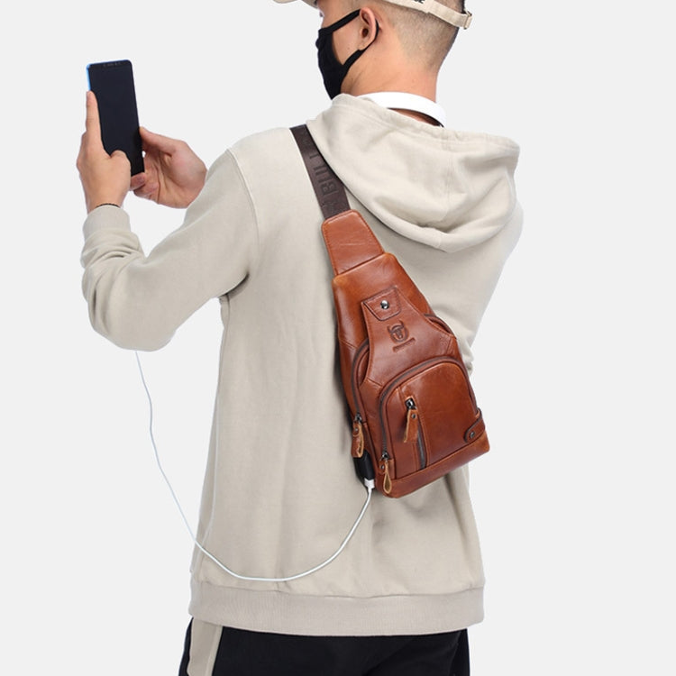 BUFF CAPTAIN 129 Borsa a tracolla morbida da uomo in pelle bovina di primo strato Borsa a tracolla casual di grande capacità per esterni