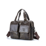 BUFF CAPTAIN 042 Borsa a tracolla multifunzionale in pelle da uomo Cartella portatile in pelle bovina di primo strato