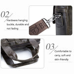 BUFF CAPTAIN 042 Borsa a tracolla multifunzionale in pelle da uomo Cartella portatile in pelle bovina di primo strato