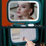1003 LED Mirror Cosmetic Storage Box Prodotti per la cura della pelle a prova di polvere da tavolo Rack di grande capacità, specifica:, Normal Style (Peacock Green), Single Mirror Style (Peacock Green), LED Style (Peacock Green)                        ...