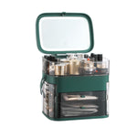 1003 LED Mirror Cosmetic Storage Box Prodotti per la cura della pelle a prova di polvere da tavolo Rack di grande capacità, specifica:, Normal Style (Peacock Green), Single Mirror Style (Peacock Green), LED Style (Peacock Green)                        ...