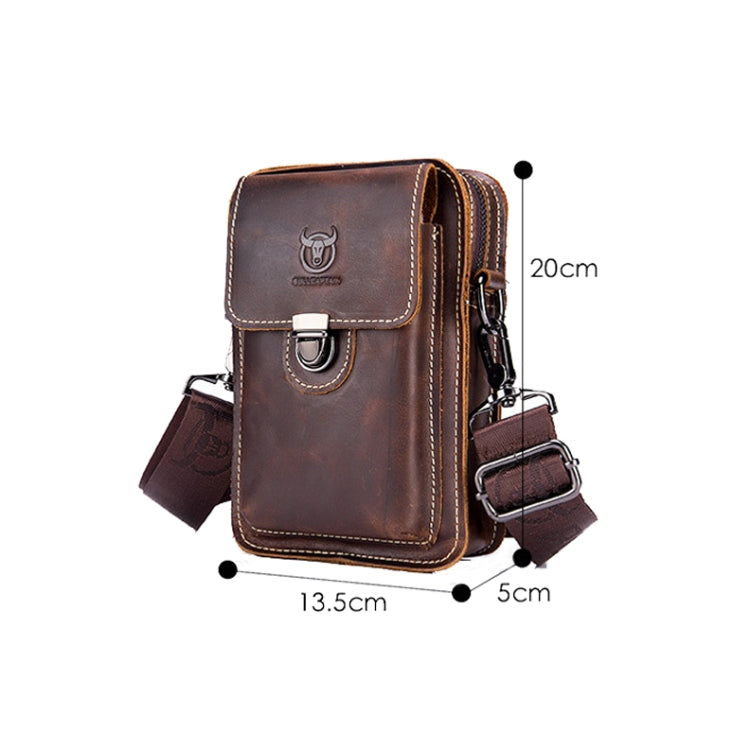 BUFF CAPTAIN 075 Cintura da uomo per cellulare Marsupio Borsa diagonale multifunzione in pelle bovina di primo strato