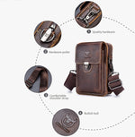 BUFF CAPTAIN 075 Cintura da uomo per cellulare Marsupio Borsa diagonale multifunzione in pelle bovina di primo strato