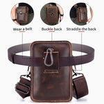 BUFF CAPTAIN 075 Cintura da uomo per cellulare Marsupio Borsa diagonale multifunzione in pelle bovina di primo strato
