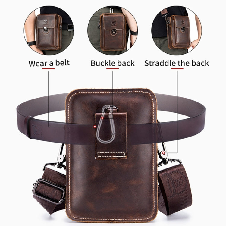BUFF CAPTAIN 075 Cintura da uomo per cellulare Marsupio Borsa diagonale multifunzione in pelle bovina di primo strato