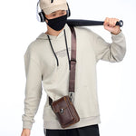 BUFF CAPTAIN 075 Cintura da uomo per cellulare Marsupio Borsa diagonale multifunzione in pelle bovina di primo strato