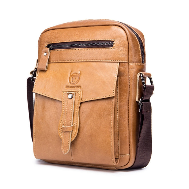 BUFF CAPTAIN 053 Borsa a tracolla in pelle da uomo Borsa a tracolla di grande capacità in pelle bovina di primo strato, specifica:, Large (Yellow Brown), Small (Yellow Brown), Large (Black), Small (Black), Large (Dark Brown), Small (Dark Brown)