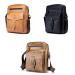 BUFF CAPTAIN 053 Borsa a tracolla in pelle da uomo Borsa a tracolla di grande capacità in pelle bovina di primo strato, specifica:, Large (Yellow Brown), Small (Yellow Brown), Large (Black), Small (Black), Large (Dark Brown), Small (Dark Brown)